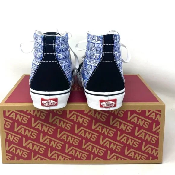 VANS Sk8-Hi Bolt Skate Shoes Canvas Suede Sneakers Blue Black Women VN0A5JIBLK - Picture 5 of 9